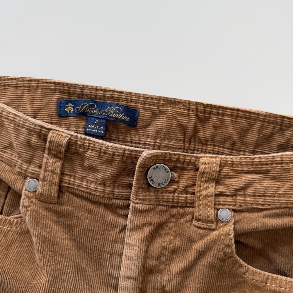 Brooks Brothers Brown Corduroy Pants Slim Straight Mid Rise Size 4 - Picture 9 of 11